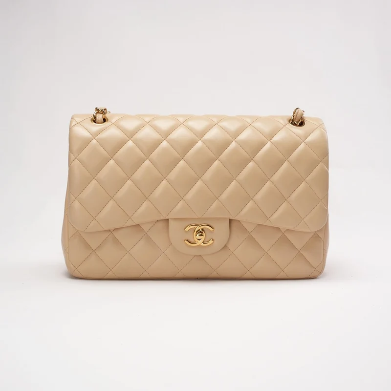 Chanel Classic Jumbo Double Flap Lamb Beige 2011