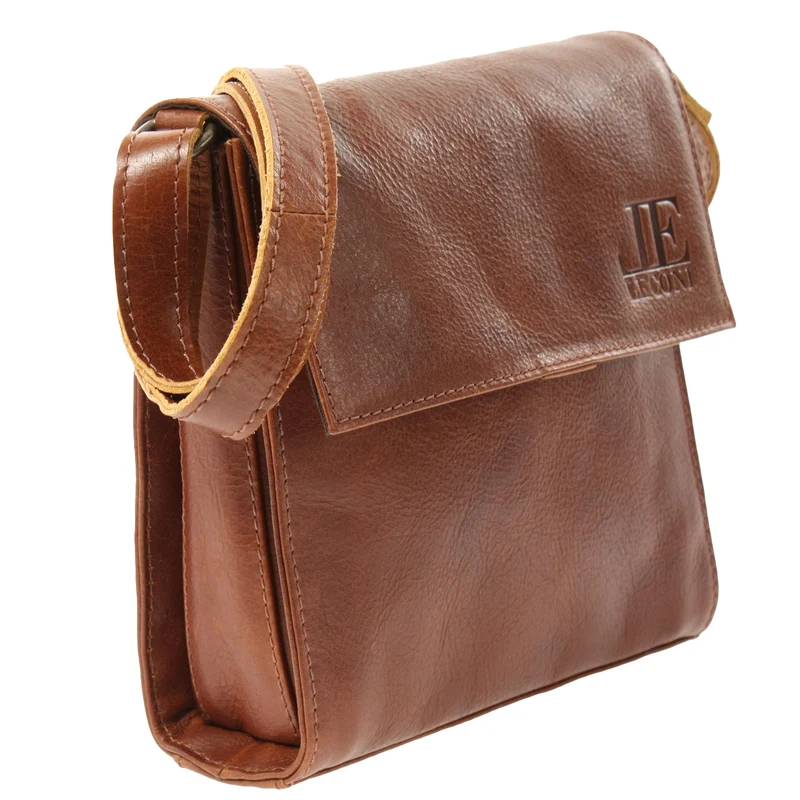 kleine Schultertasche Umhängetasche Damentasche Leder braun LE3082