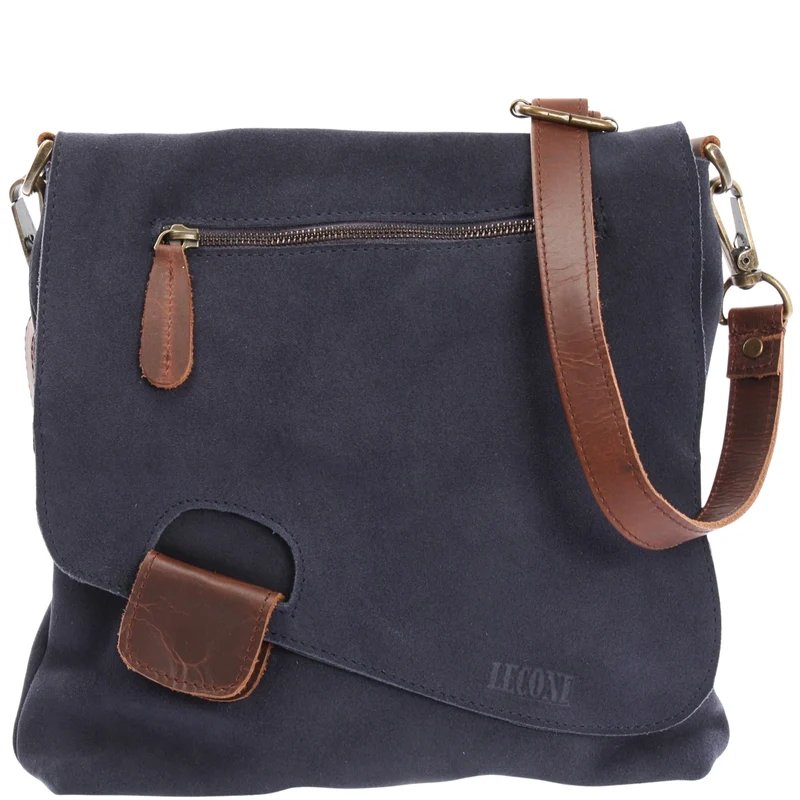 Umhängetasche Damentasche Wildleder Leder indigo blau LE3027