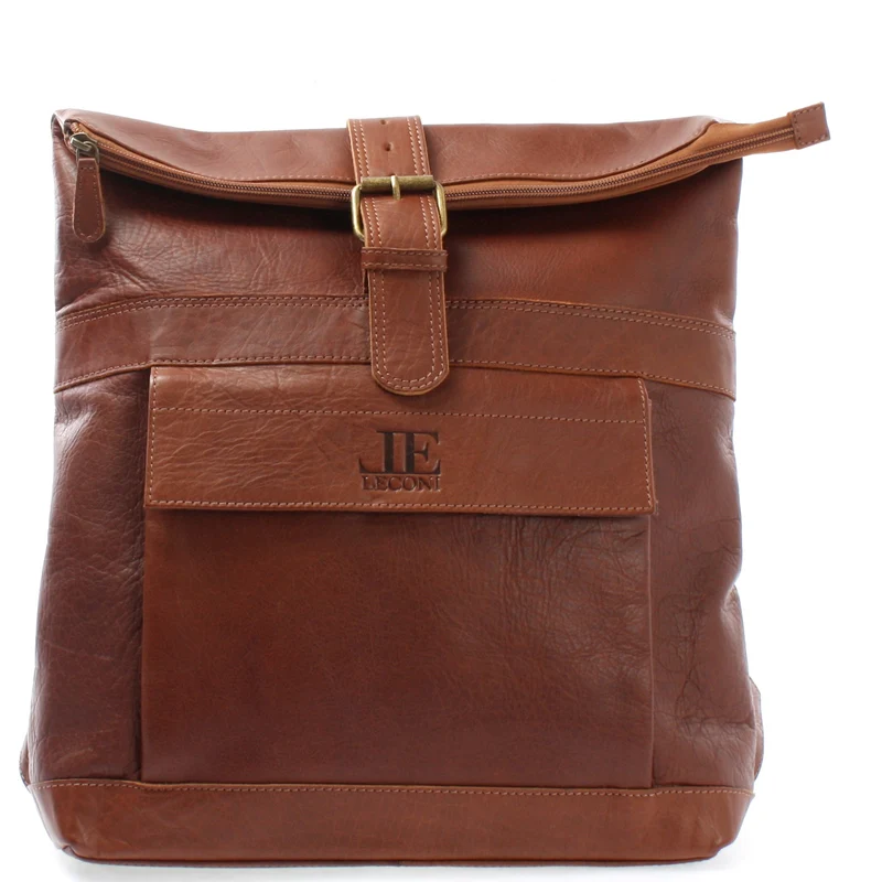 Roll Top Lederrucksack Lederrucksack DIN A4 Leder braun LE1034