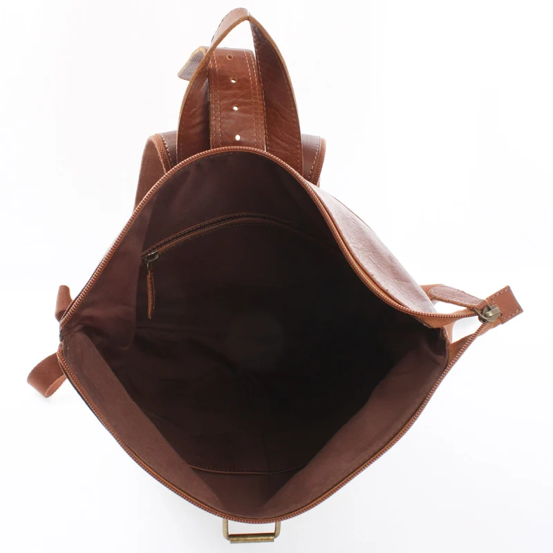 Roll Top Lederrucksack Lederrucksack DIN A4 Leder braun LE1034