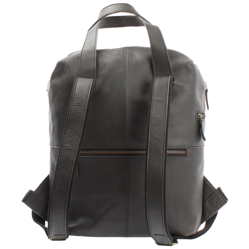 mittlerer Stadtrucksack Lederrucksack Leder dunkelgrau LE1023