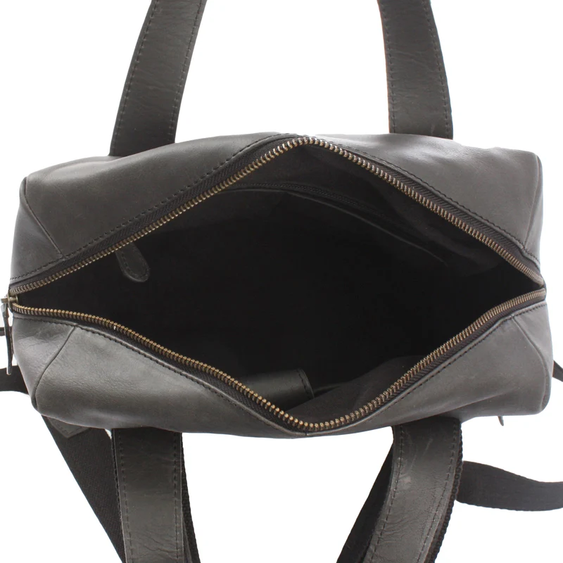mittlerer Stadtrucksack Lederrucksack Leder dunkelgrau LE1023