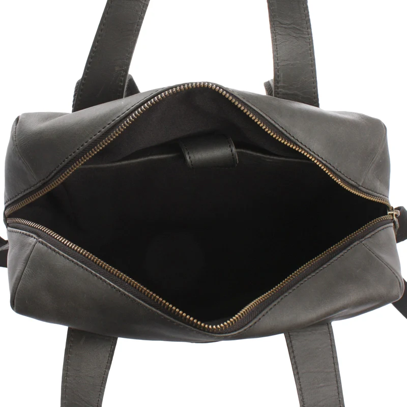 mittlerer Stadtrucksack Lederrucksack Leder dunkelgrau LE1023