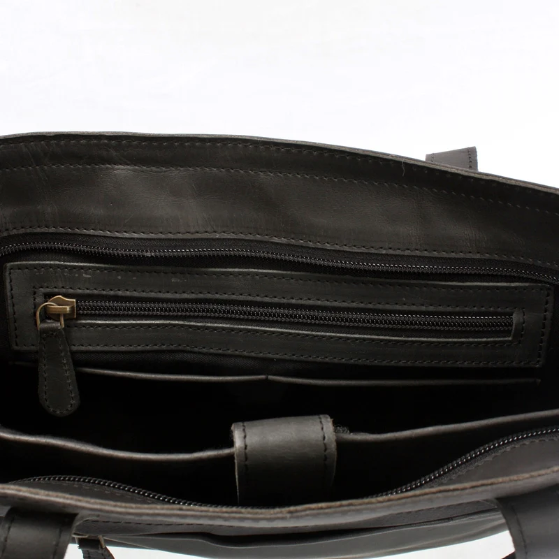 Schultertasche Damentasche DIN A4 Leder dunkelgrau LE0071