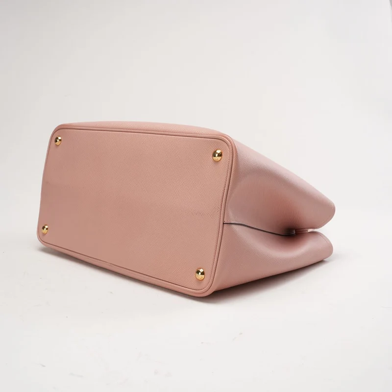 Prada Saffiano Leder Medium Doppeltasche Rosa