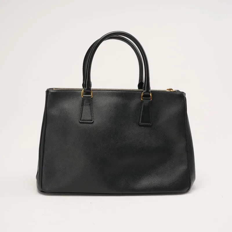 Prada Schwarze Saffiano Medium Galleria Zip Tote Leder