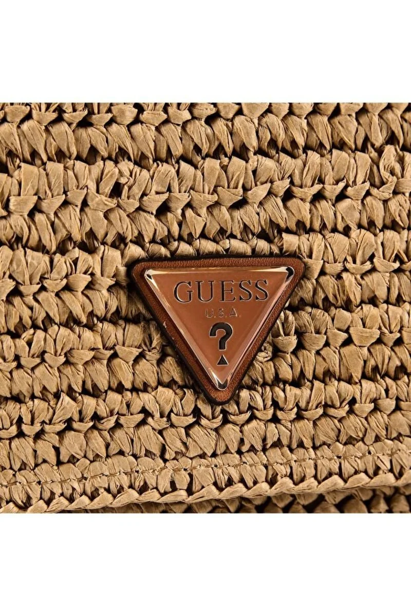 Guess OFELIA FLAP SHOULDER BAG Natural/ Cognac