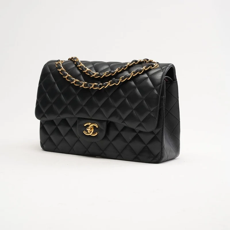 Chanel Jumbo Classic Double Flap Lamm Schwarz 2017