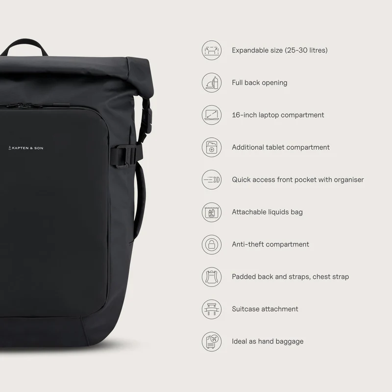 Kapten And Son Rucksack Lisbon Pro All Schwarz