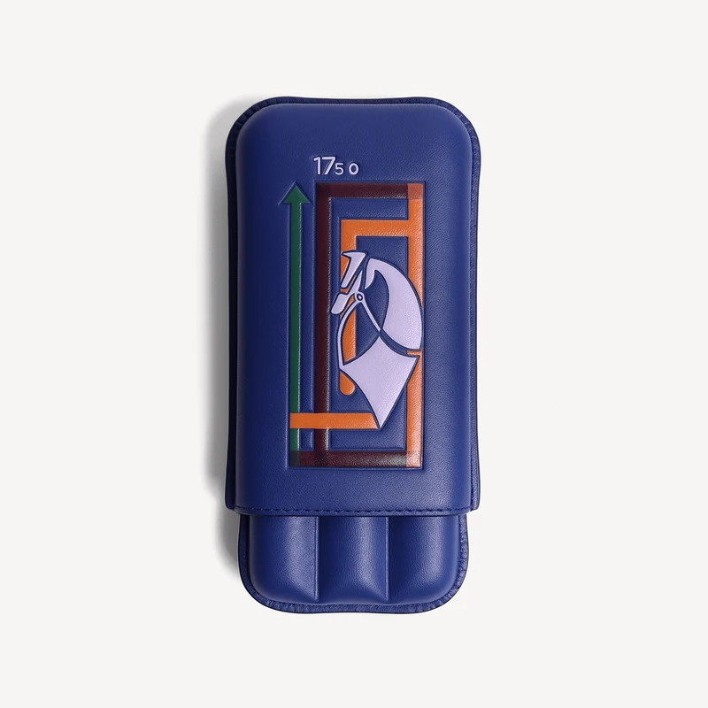 Limitierte Auflage: Zigarrenetui – Blau (handbemalt)
