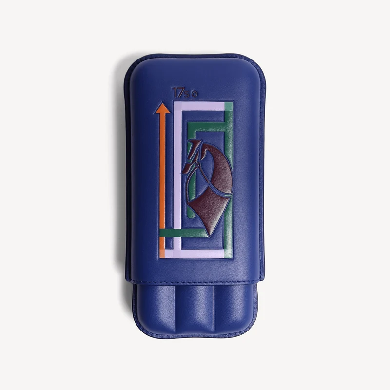 Limitierte Auflage: Zigarrenetui – Blau (handbemalt)