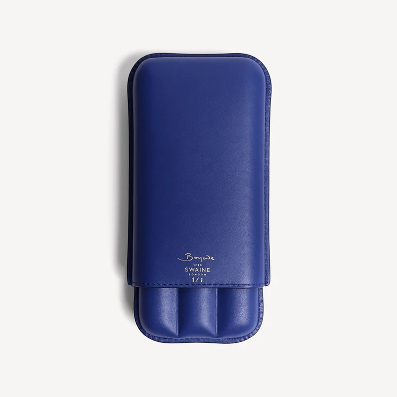 Limitierte Auflage: Zigarrenetui – Blau (handbemalt)