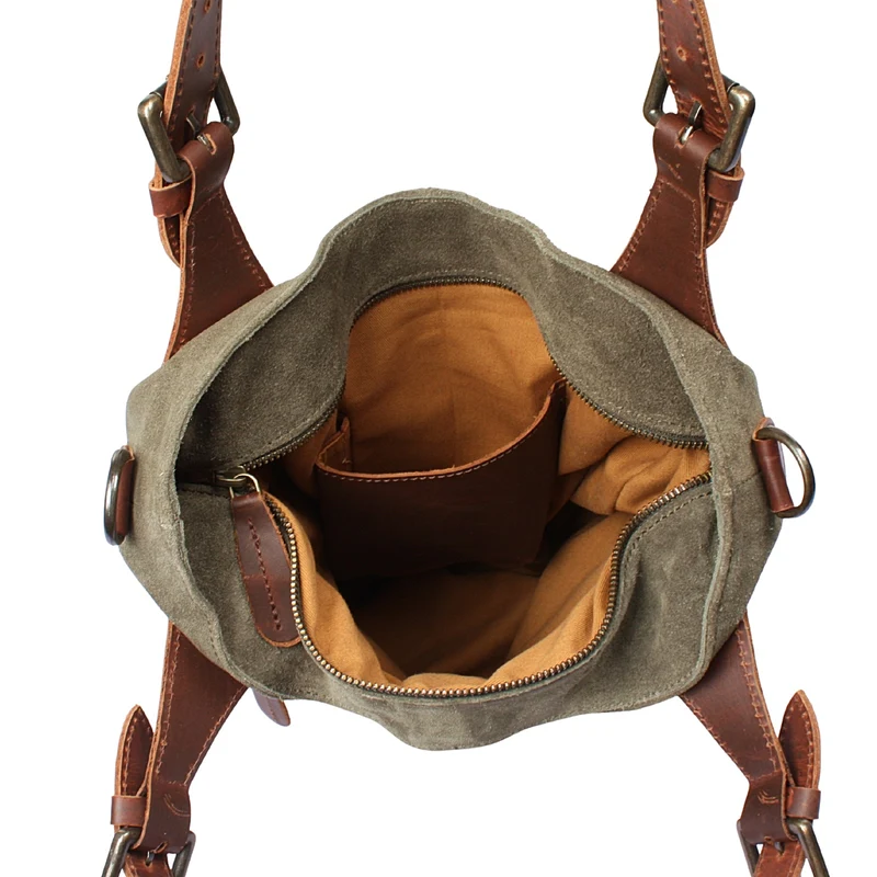 Schultertasche Henkeltasche Shopper Damentasche Veloursleder Leder grün LE0054