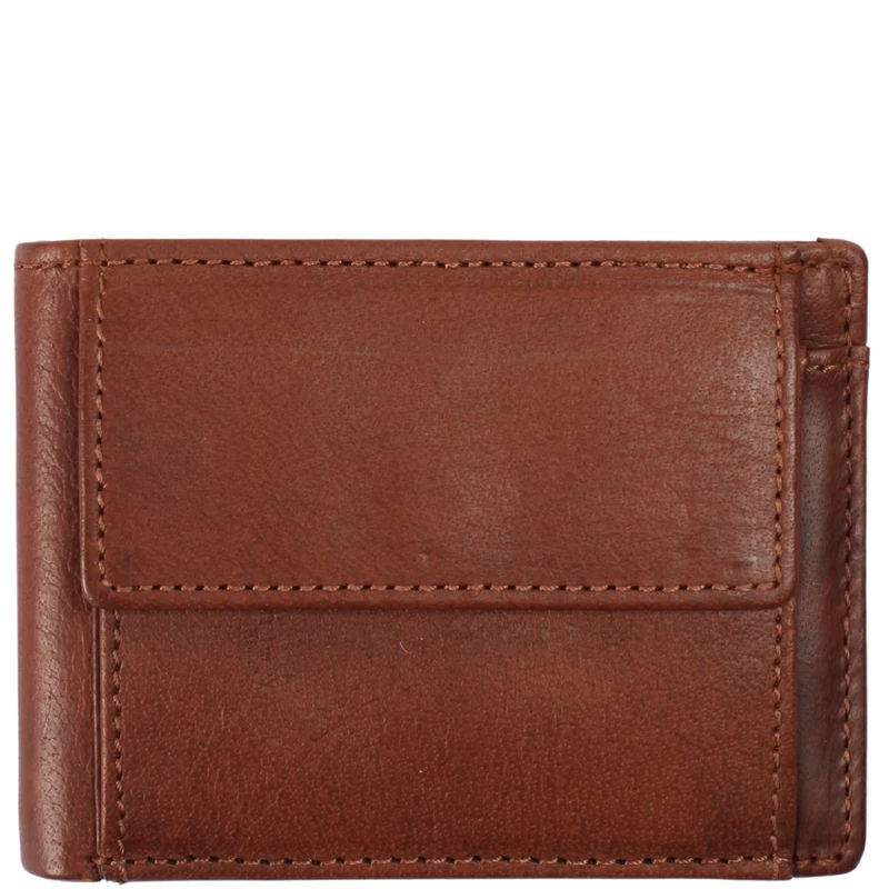 kleine Geldbörse für Damen & Herren Mini Portemonnaie RFID Leder braun LE9036