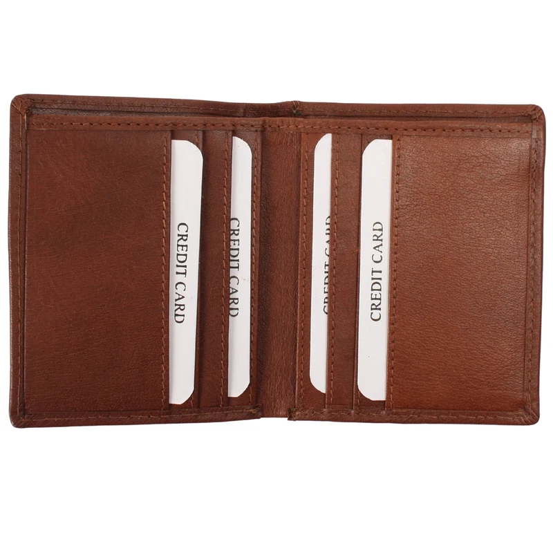 kleine Geldbörse für Damen & Herren Mini Portemonnaie RFID Leder braun LE9035