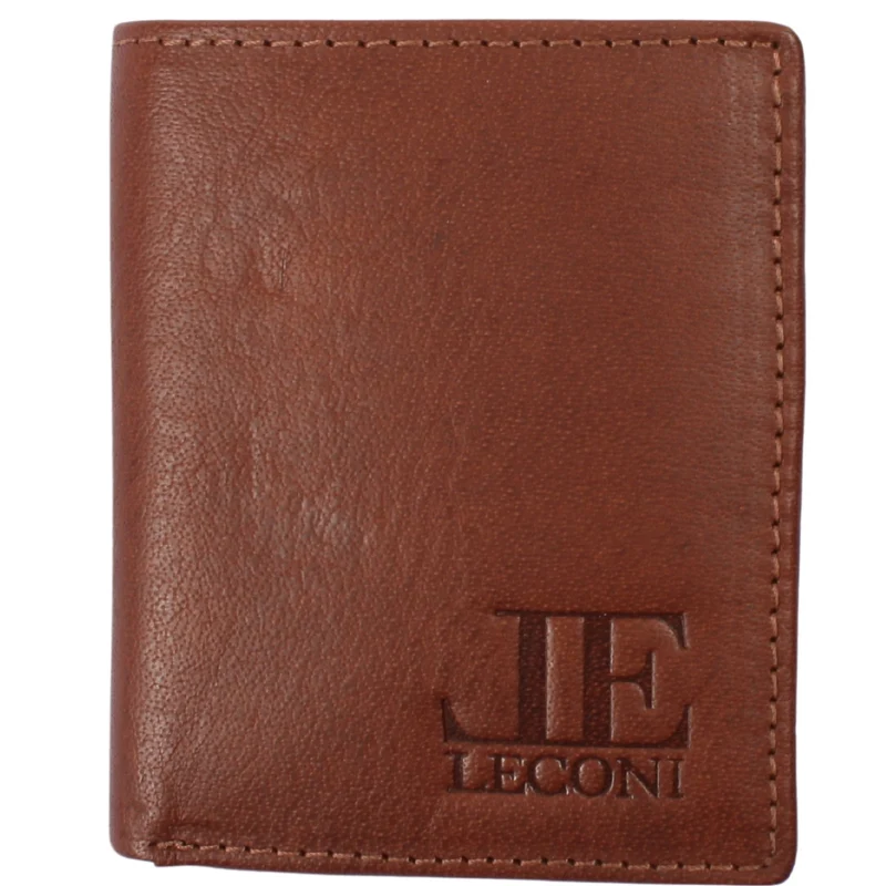 kleine Geldbörse für Damen & Herren Mini Portemonnaie RFID Leder braun LE9035