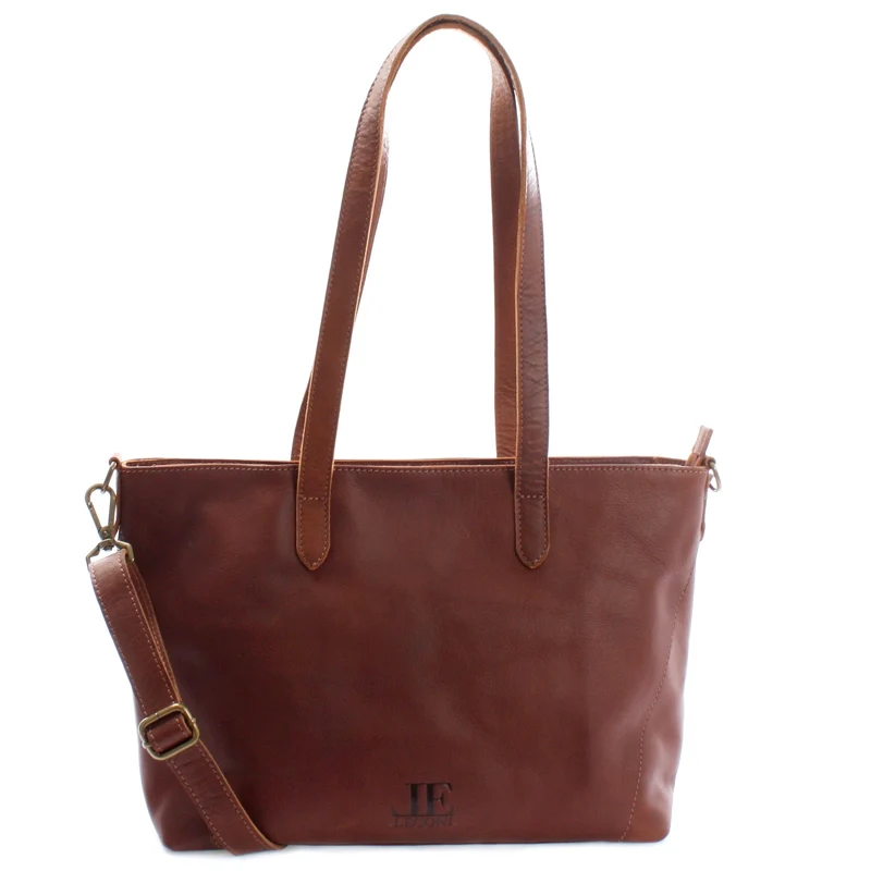 Schultertasche Damentasche DIN A4 Leder braun LE0071