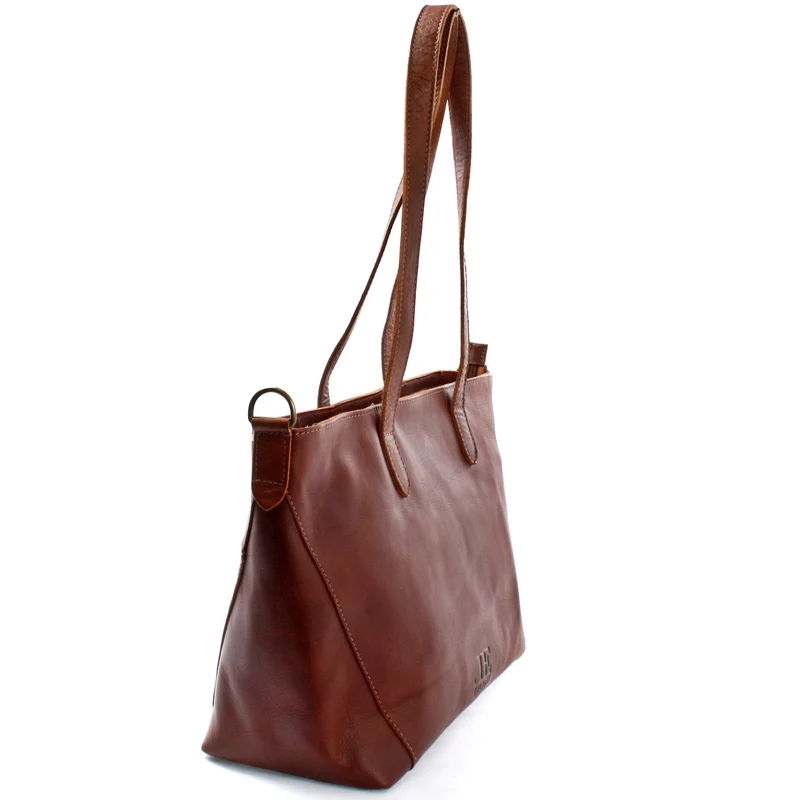 Schultertasche Damentasche DIN A4 Leder braun LE0071