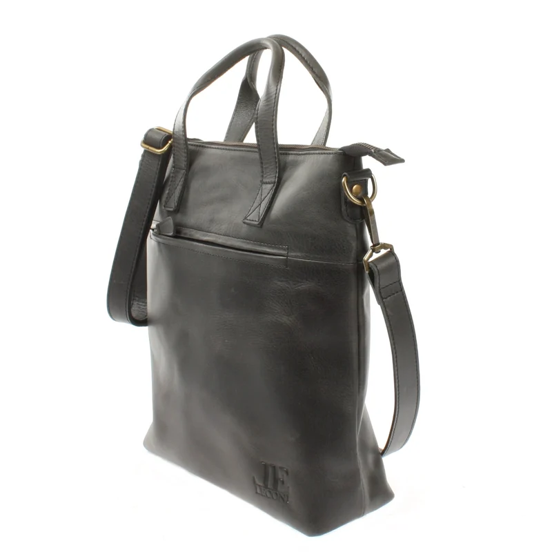 Damentasche Umhängetasche Ledertasche Leder dunkelgrau LE0068