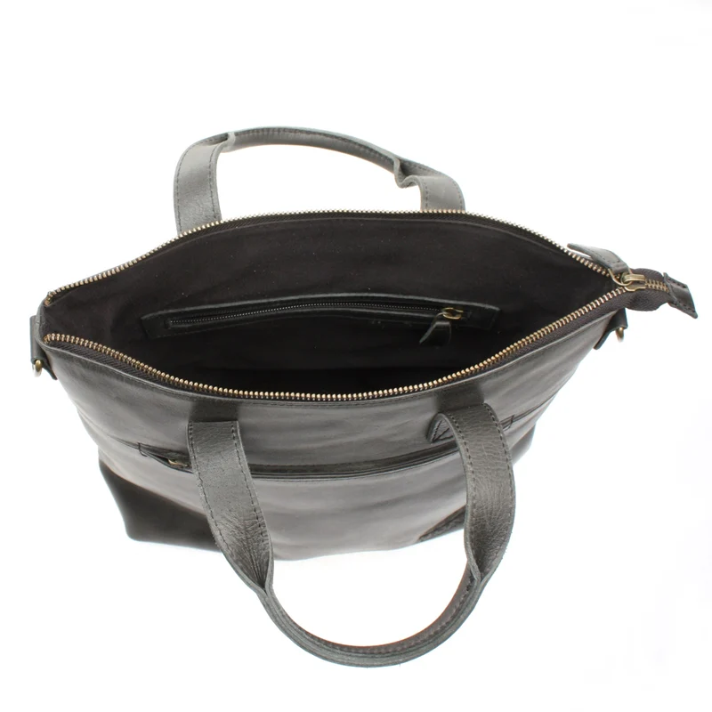 Damentasche Umhängetasche Ledertasche Leder dunkelgrau LE0068