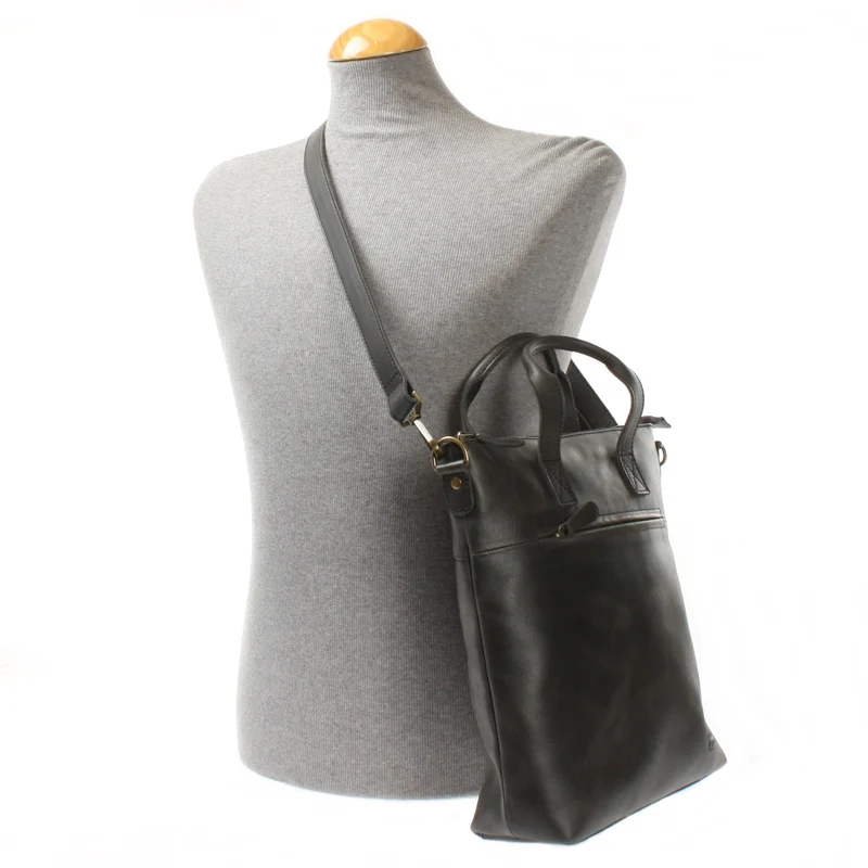 Damentasche Umhängetasche Ledertasche Leder dunkelgrau LE0068