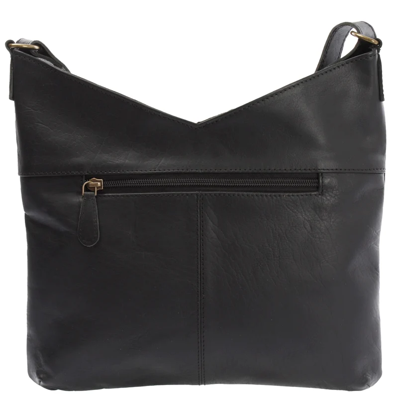 Damentasche Umhängetasche Handtasche Leder schwarz LE0065