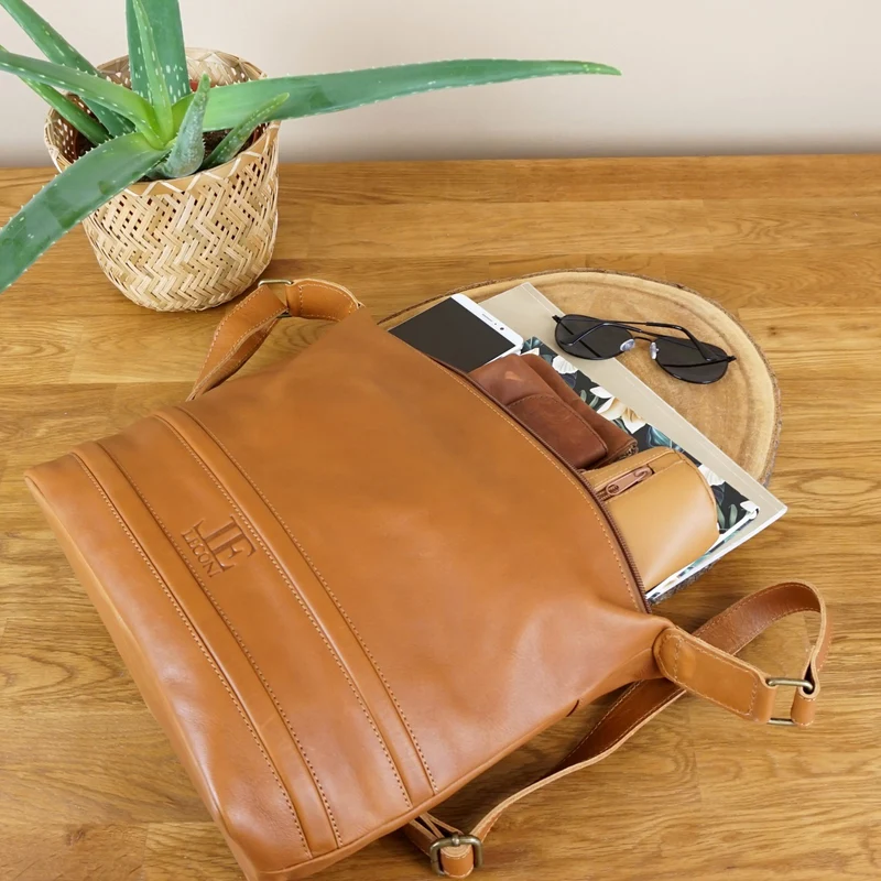 Umhängetasche Ledertasche Damentasche Leder cognac LE0064