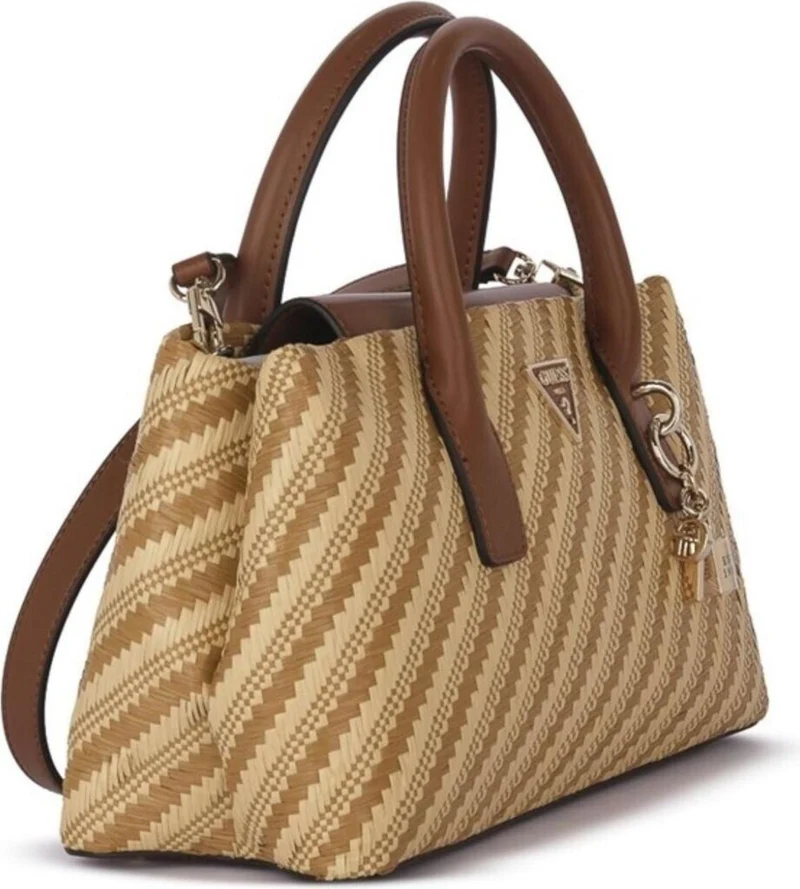 Guess Henkeltasche SIMONA Raffiabast Natural Cognac