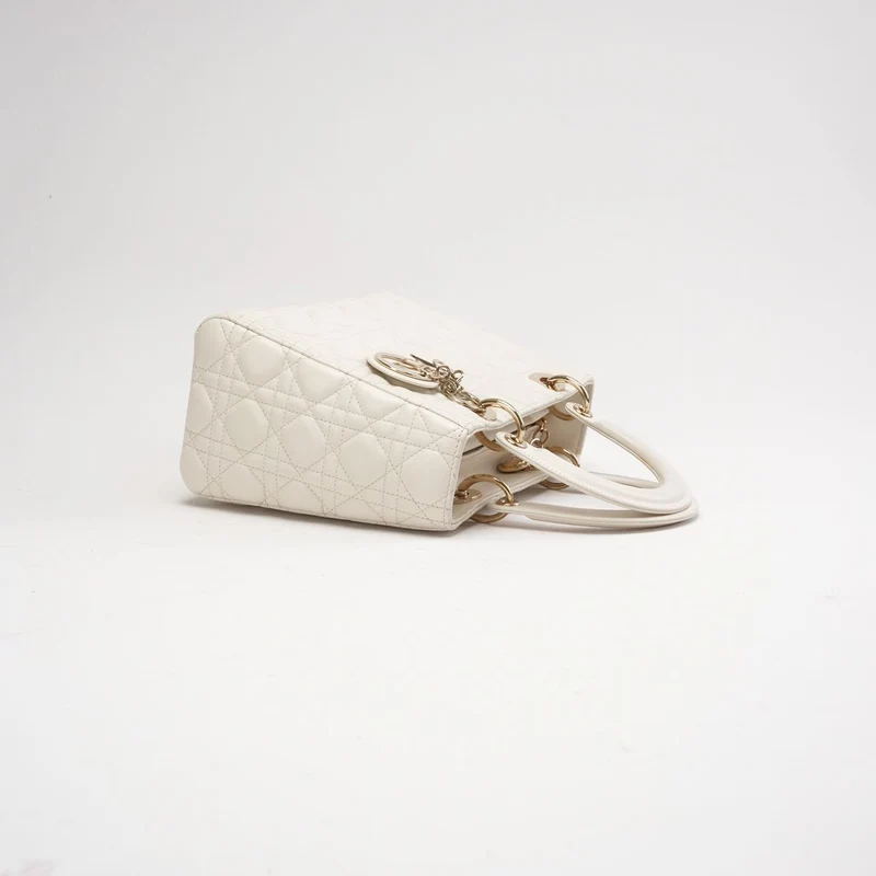 Dior Lady Dior Medium Bag Weißes Lammleder (2019)