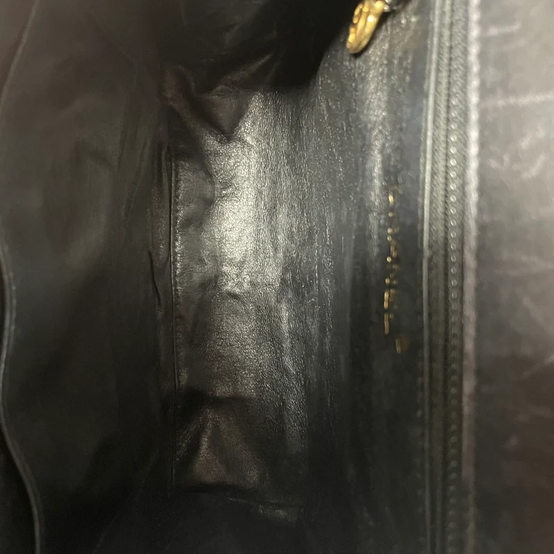Chanel Vintage Mini Kelly Flap Bag aus Seidenseil, schwarz, 1997