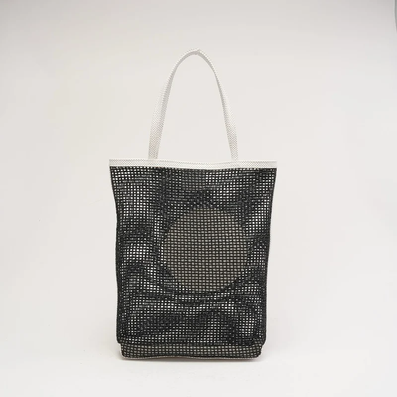 Chanel Vintage Tennis Shopper Tote Bag Schwarz/Weiß 2004