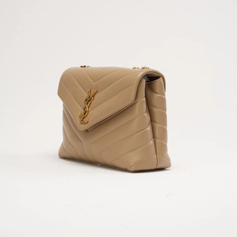 Saint Laurent Kleine Loulou Leder Dunkelbeige 2019