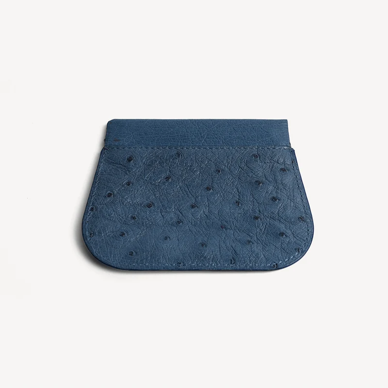 Straußenleder-Geldbörse - Blau (1 ml)
