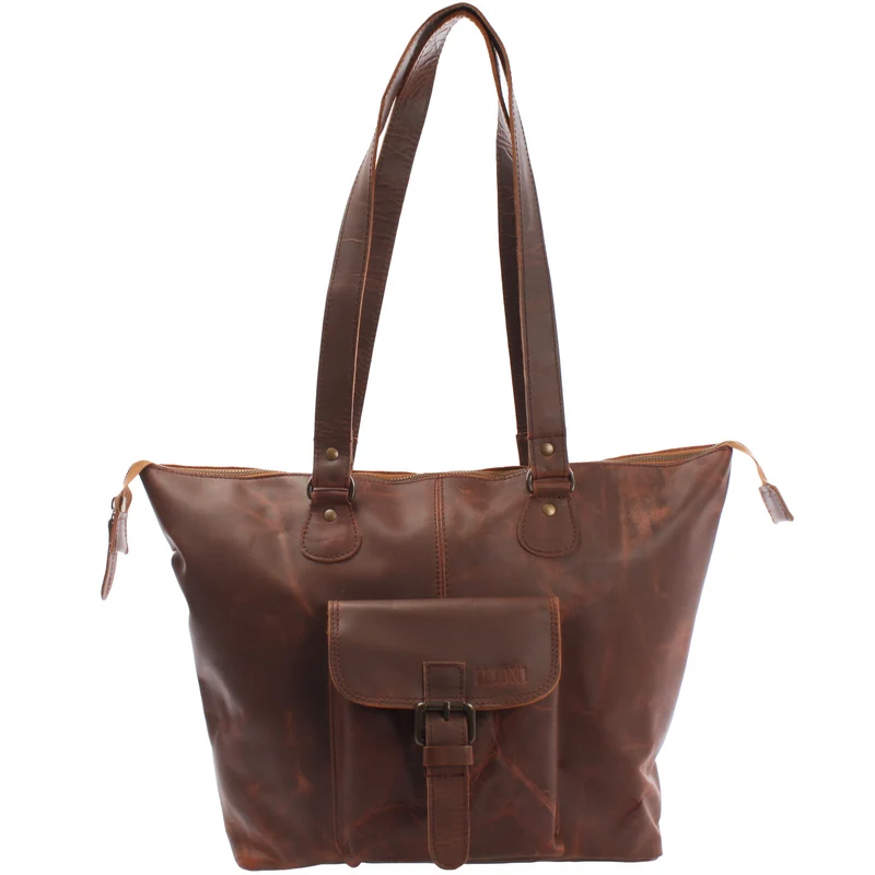 B-Ware Schultertasche Damentasche Handtasche Leder braun LE0052