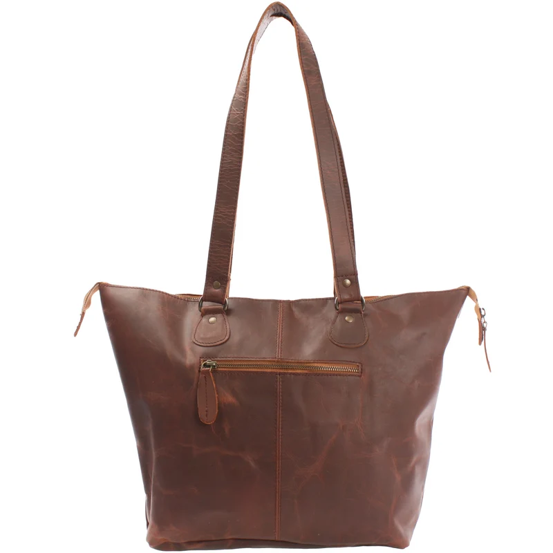 B-Ware Schultertasche Damentasche Handtasche Leder braun LE0052