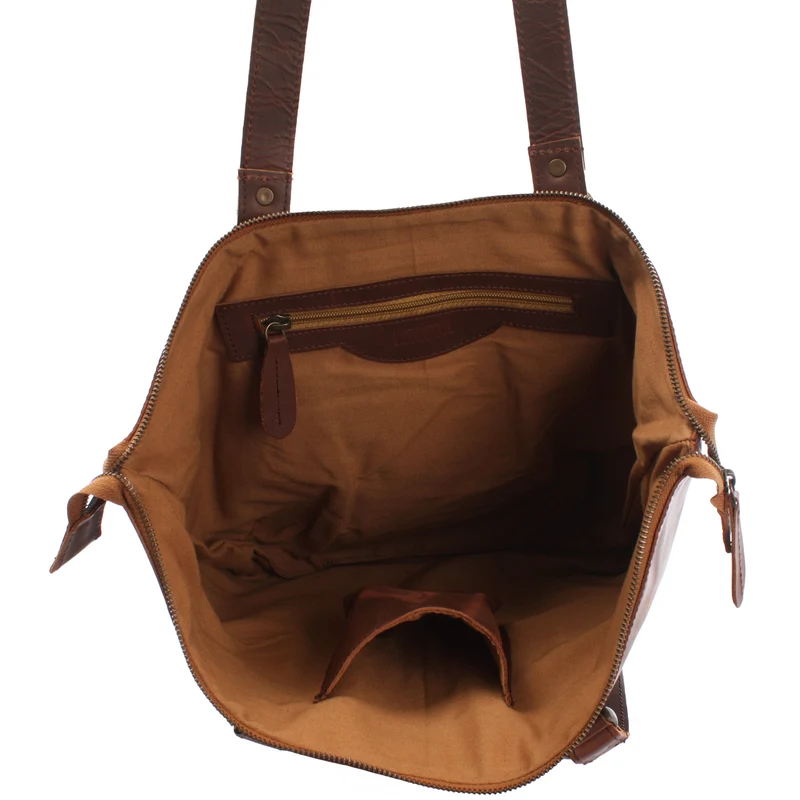 B-Ware Schultertasche Damentasche Handtasche Leder braun LE0052