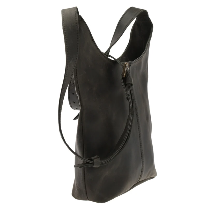 mittlere Umhängetasche Schultertasche Damentasche Leder grau LE0073