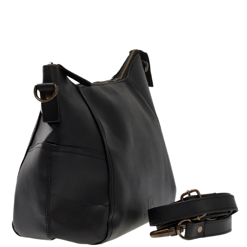 Umhängetasche Schultertasche Ledertasche Leder schwarz LE0058