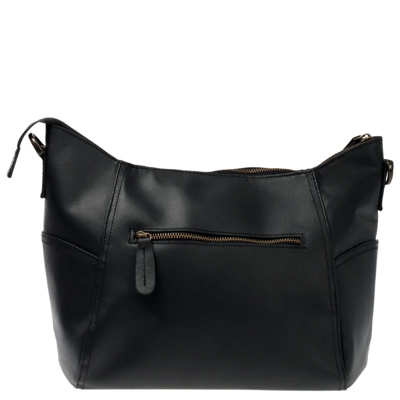 Umhängetasche Schultertasche Ledertasche Leder schwarz LE0058