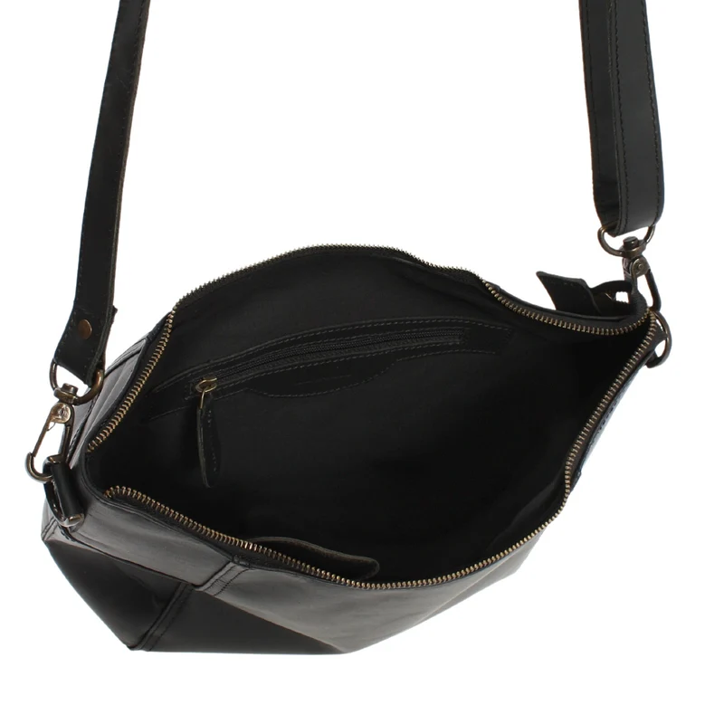 Umhängetasche Schultertasche Ledertasche Leder schwarz LE0058