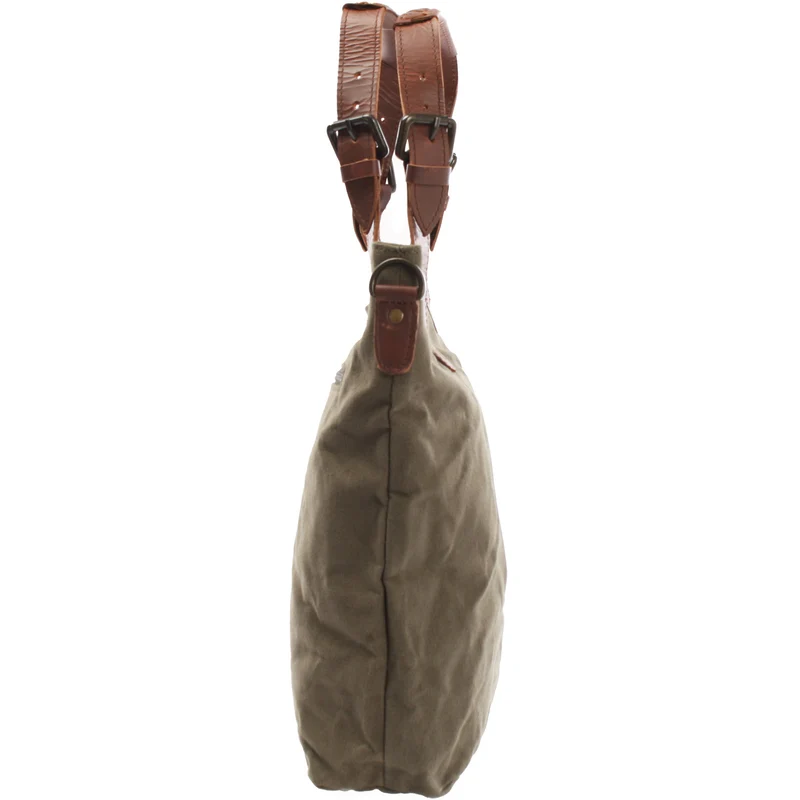 Schultertasche Umhängetasche Henkeltasche Shopper Damentasche Canvas Leder grün LE0054