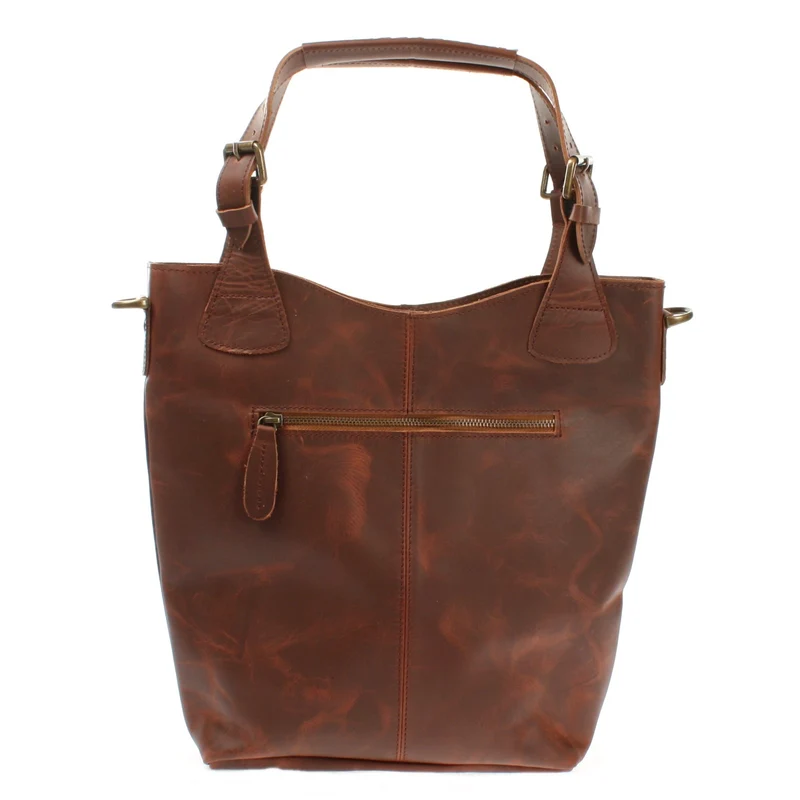 Umhängetasche Schultertasche Henkeltasche Damentasche Leder braun LE0054