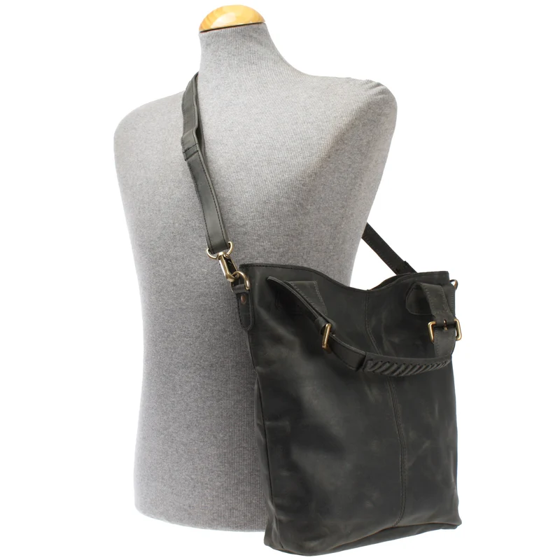 Umhängetasche Schultertasche Henkeltasche Damentasche Leder grau LE0054