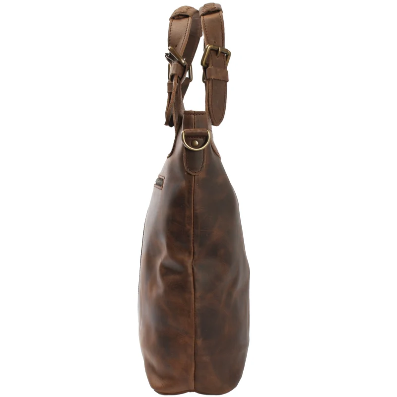 Umhängetasche Schultertasche Henkeltasche Damentasche Leder schlamm LE0054