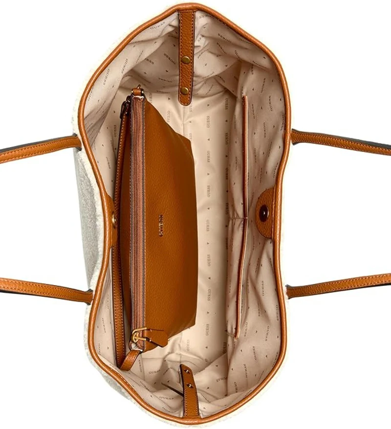 Guess VICTTORIA LARGE 2 IN 1 TOTE Natural / Cognac