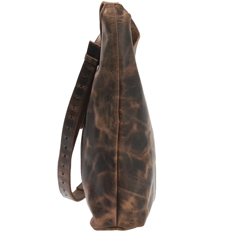 große Umhängetasche Schultertasche Beuteltasche Damentasche Leder schlamm LE0055