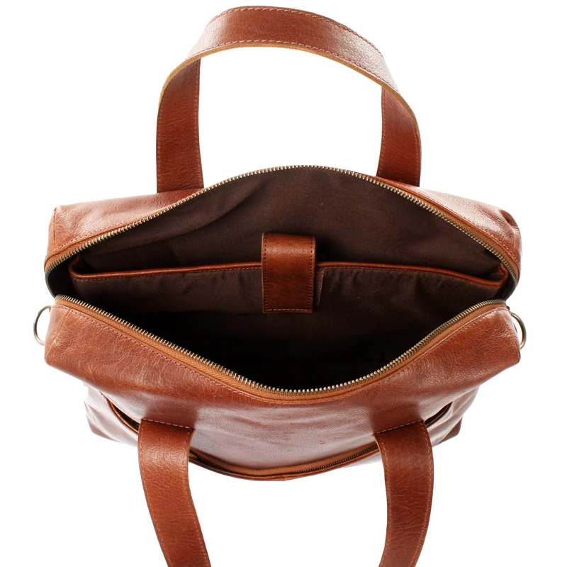 große Schultertasche Henkeltasche Shopper DIN A4 Handtasche Damen Leder braun LE0059