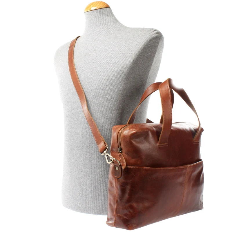 große Schultertasche Henkeltasche Shopper DIN A4 Handtasche Damen Leder braun LE0059