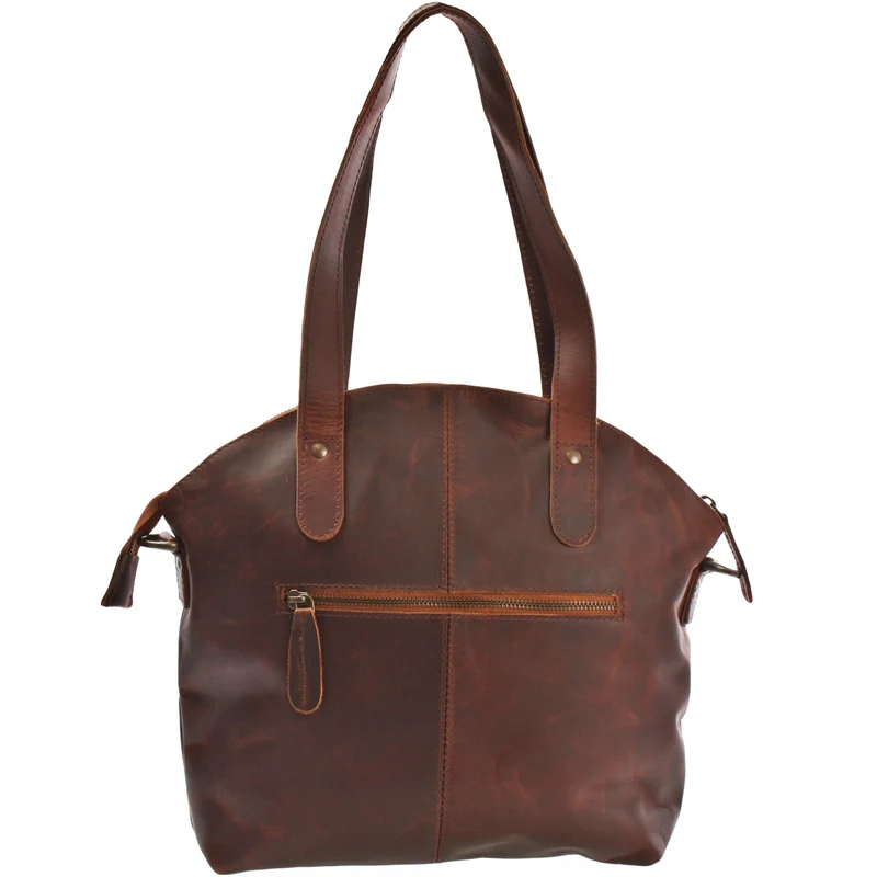 Shopper Schultertasche Damen Handtasche Ledertasche Henkeltasche Leder braun LE0060